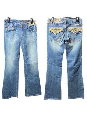 Vintage Y2K Miss Me Low-Rise Jeans JP4296 Western Beaded Country Cowgirl Boho 28